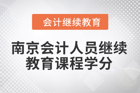 2024年南京會(huì)計(jì)人員繼續(xù)教育課程學(xué)分