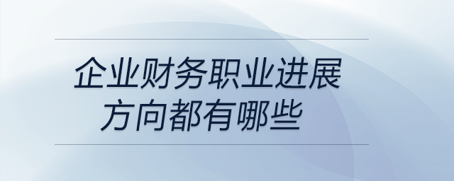 企業(yè)財務職業(yè)進展方向都有哪些？快來關注！