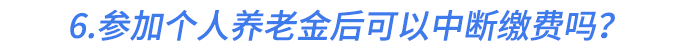 6.參加個人養(yǎng)老金后可以中斷繳費嗎？