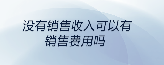 沒有銷售收入可以有銷售費(fèi)用嗎