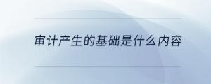 審計產生的基礎是什么內容