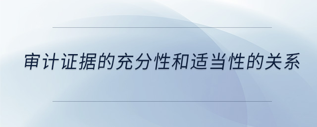 審計(jì)證據(jù)的充分性和適當(dāng)性的關(guān)系