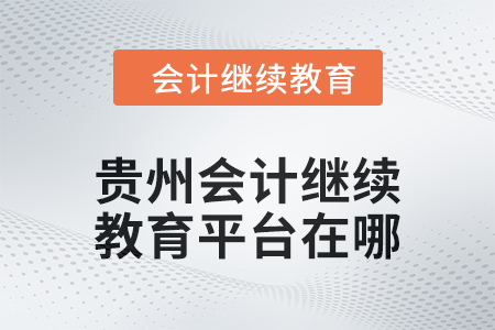 2025年貴州會(huì)計(jì)繼續(xù)教育平臺(tái)在哪？