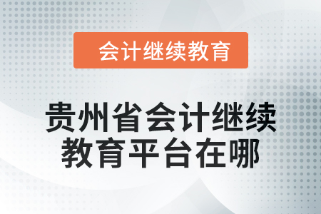 2025年貴州省會計人員繼續(xù)教育平臺在哪？