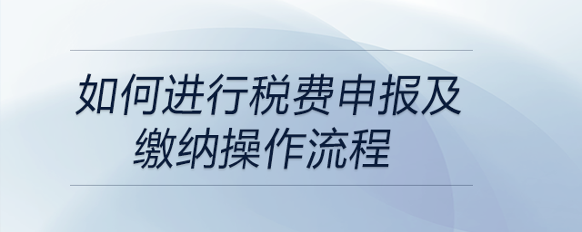 如何進(jìn)行稅費(fèi)申報(bào)及繳納操作流程