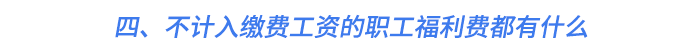 四、不計入繳費工資的職工福利費都有什么