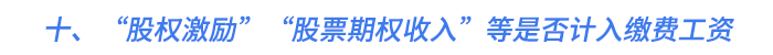十、“股權(quán)激勵”“股票期權(quán)收入”等是否計入繳費工資