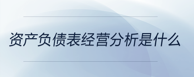 資產(chǎn)負(fù)債表經(jīng)營分析是什么