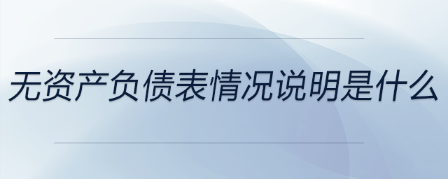 無資產(chǎn)負債表情況說明是什么