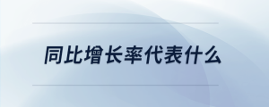 同比增長率代表什么