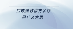 應(yīng)收賬款借方余額是什么意思