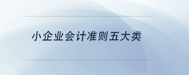 中級會計小企業(yè)會計準則五大類