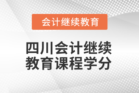2024年四川省會(huì)計(jì)人員繼續(xù)教育課程學(xué)分
