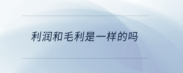 利潤(rùn)和毛利是一樣的嗎