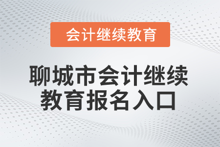 2024年山東省聊城市會計繼續(xù)教育報名入口