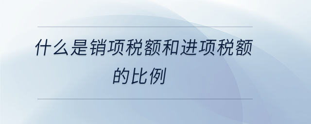什么是銷項(xiàng)稅額和進(jìn)項(xiàng)稅額的比例