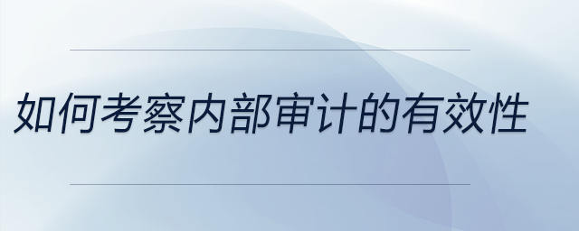 如何考察內(nèi)部審計(jì)的有效性