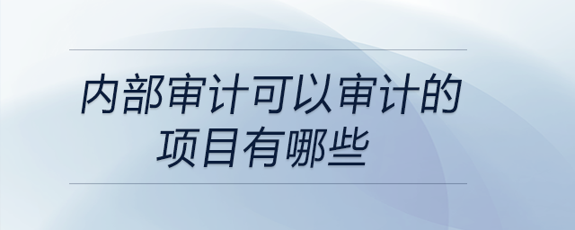 內(nèi)部審計(jì)可以審計(jì)的項(xiàng)目有哪些