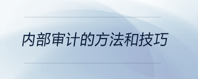 內(nèi)部審計(jì)的方法和技巧