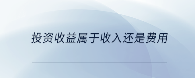 投資收益屬于收入還是費(fèi)用