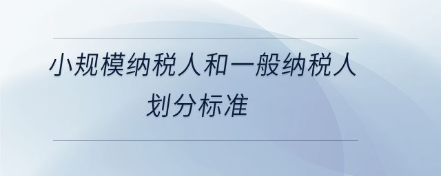 小規(guī)模納稅人和一般納稅人劃分標準
