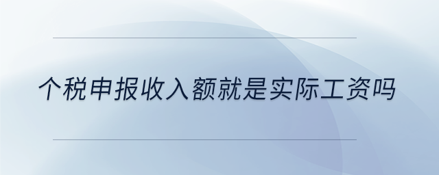 個稅申報收入額就是實際工資嗎