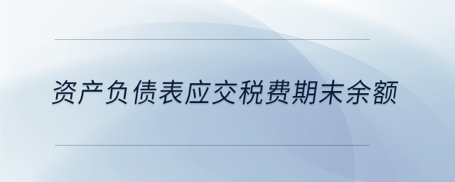 資產(chǎn)負債表應(yīng)交稅費期末余額