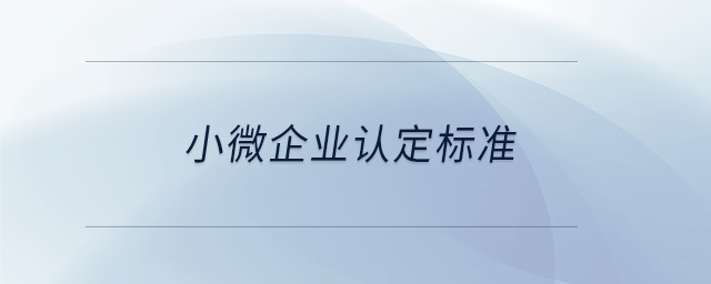 小微企業(yè)認(rèn)定標(biāo)準(zhǔn)