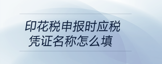印花稅申報(bào)時(shí)應(yīng)稅憑證名稱怎么填