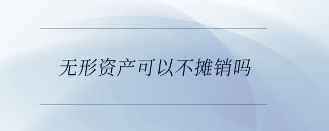 無(wú)形資產(chǎn)可以不攤銷(xiāo)嗎