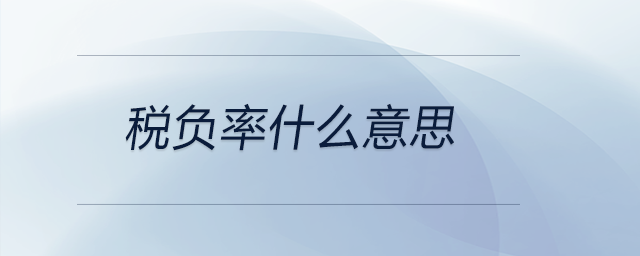 稅負率什么意思