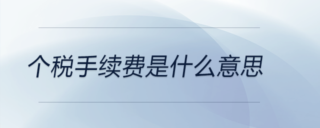 個稅手續(xù)費是什么意思