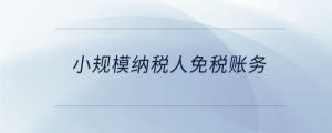 小規(guī)模納稅人免稅賬務(wù)