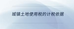 城鎮(zhèn)土地使用稅的計(jì)稅依據(jù)