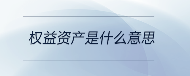 權(quán)益資產(chǎn)是什么意思