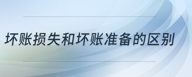 壞賬損失和壞賬準備的區(qū)別