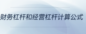 財(cái)務(wù)杠桿和經(jīng)營杠桿計(jì)算公式
