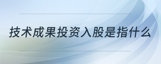 技術(shù)成果投資入股是指什么