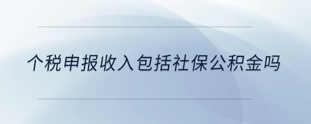 個(gè)稅申報(bào)收入包括社保公積金嗎