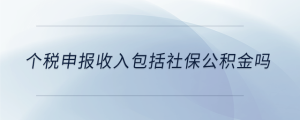 個(gè)稅申報(bào)收入包括社保公積金嗎