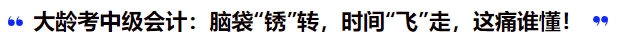 大齡考中級會計：腦袋“銹”轉(zhuǎn)，時間“飛”走，這痛誰懂！