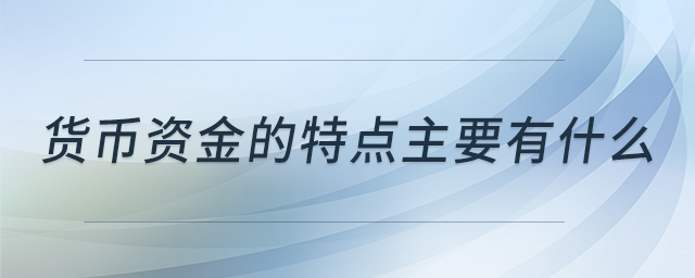 貨幣資金的特點(diǎn)主要有什么