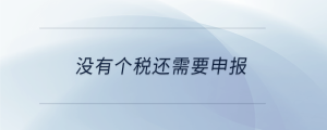 沒有個稅還需要申報(bào)