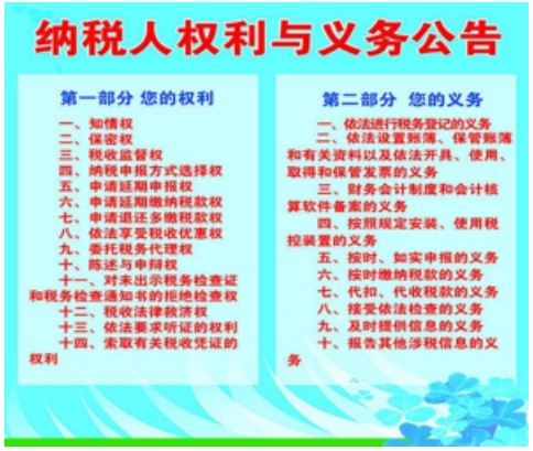 納稅人權利與義務公告