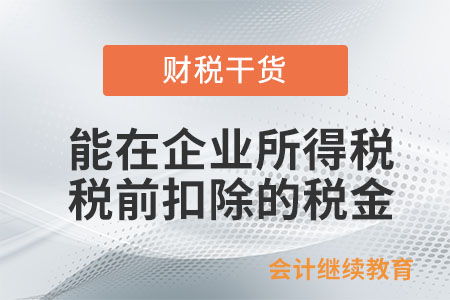 企業(yè)發(fā)生的哪些稅金可以在企業(yè)所得稅稅前扣除？
