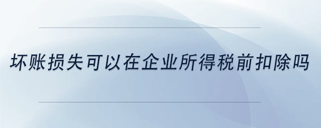 中級會計壞賬損失可以在企業(yè)所得稅前扣除嗎