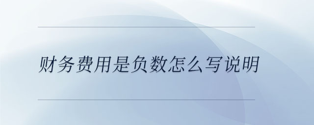財務(wù)費用是負數(shù)怎么寫說明