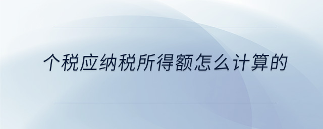 個稅應納稅所得額怎么計算的
