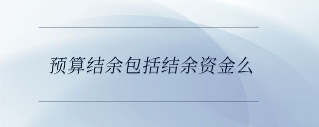 預(yù)算結(jié)余包括結(jié)余資金么