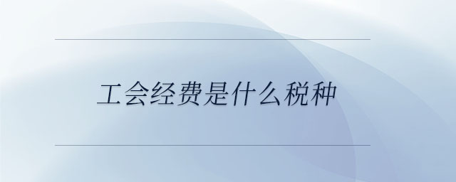工會經(jīng)費是什么稅種
